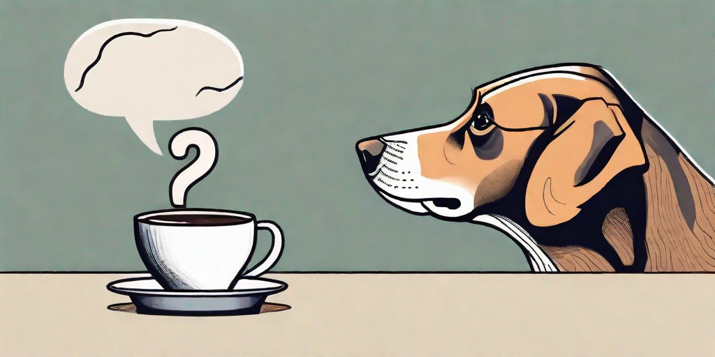 A dog curiously sniffing a piece of coffee wood